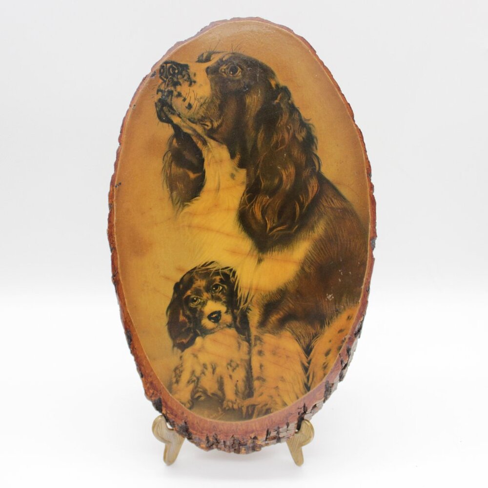 Vintage 10.5" Cocker Spaniel Wooden Wall Plaque